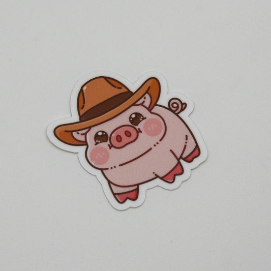 Cowboy piggy sticker
