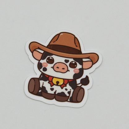 Cowboy Cow Sticker