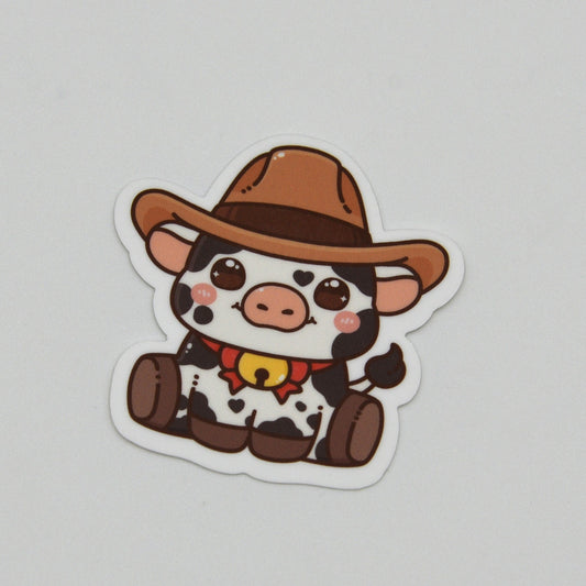 Cowboy Cow Sticker