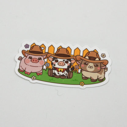 Cowboy animals sticker