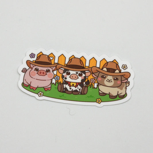 Cowboy animals sticker