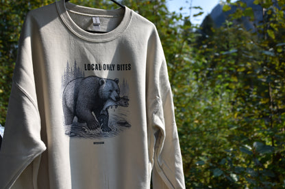 Local Only Bites Bear Crewneck – Western Graphic Gildan Unisex