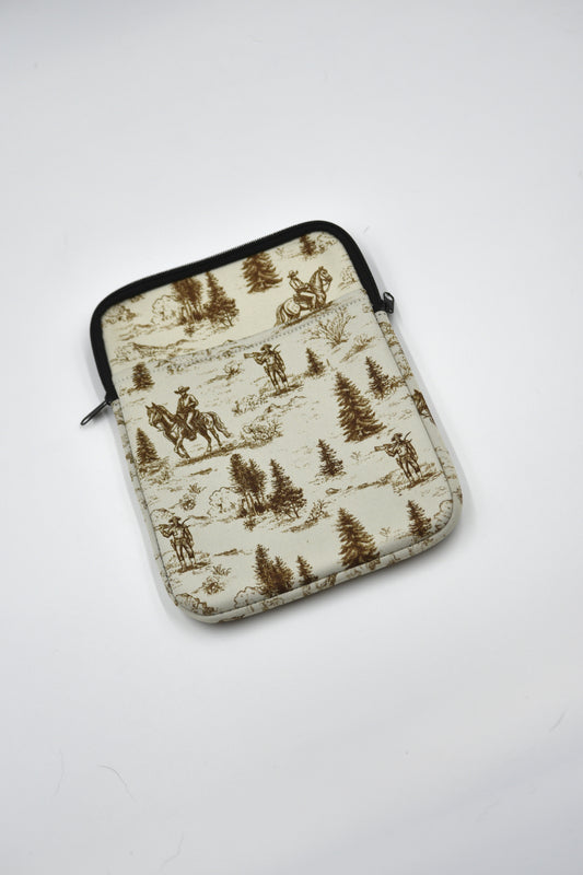 Golden Cowboy Print iPad Sleeve – Western Ranch Design Laptop or Tablet Case
