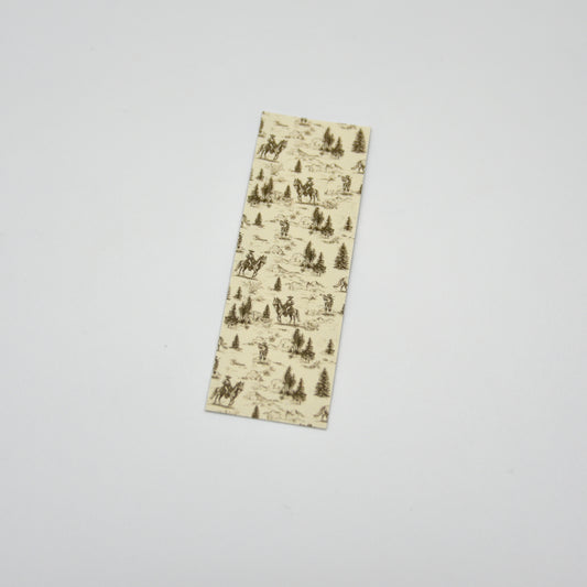 Golden Cowboy Western Bookmark – Rustic Rodeo Scene Reading Accessory
