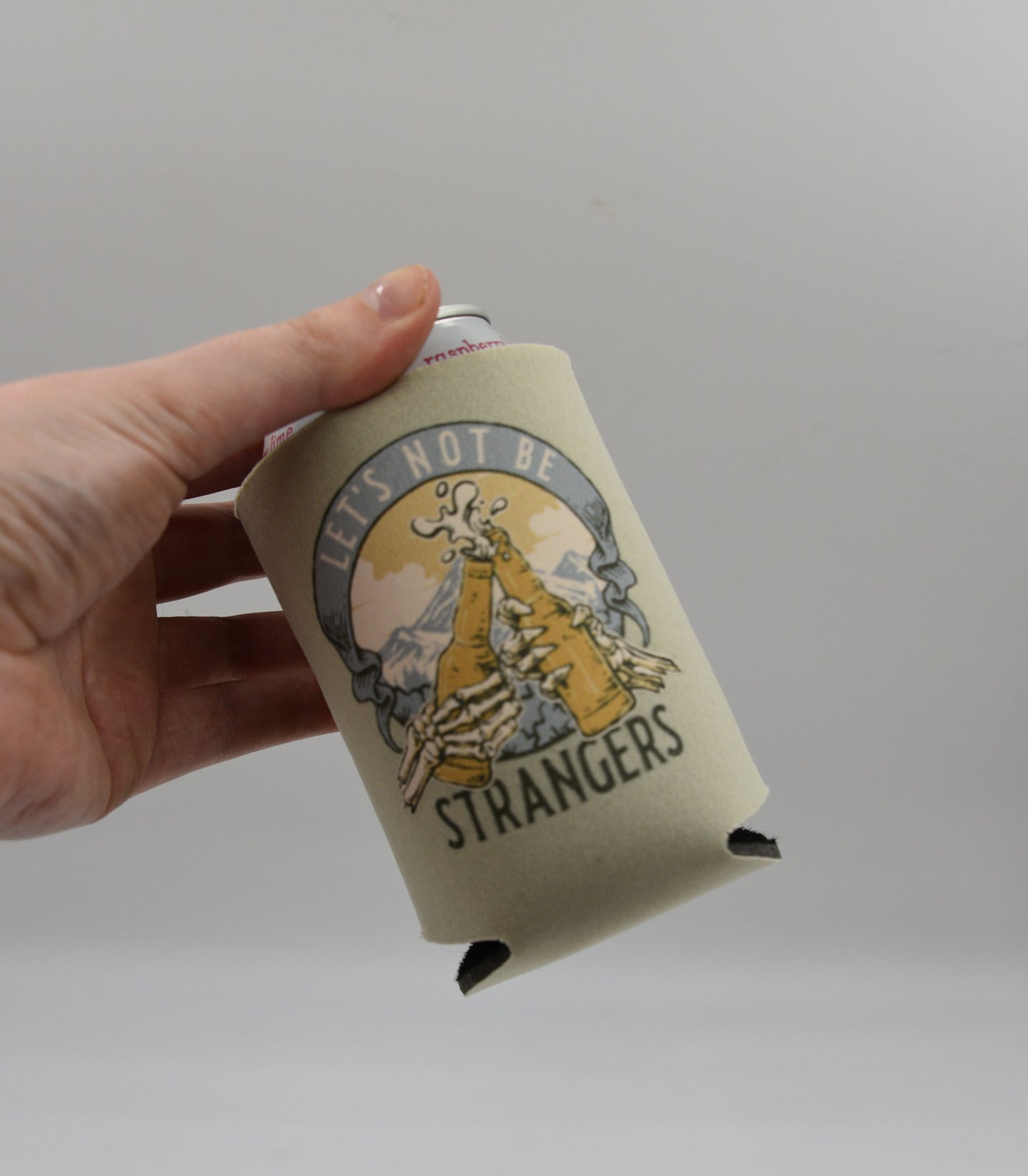 Let’s Not Be Strangers Skeleton Can Cooler | Western Beer Koozie