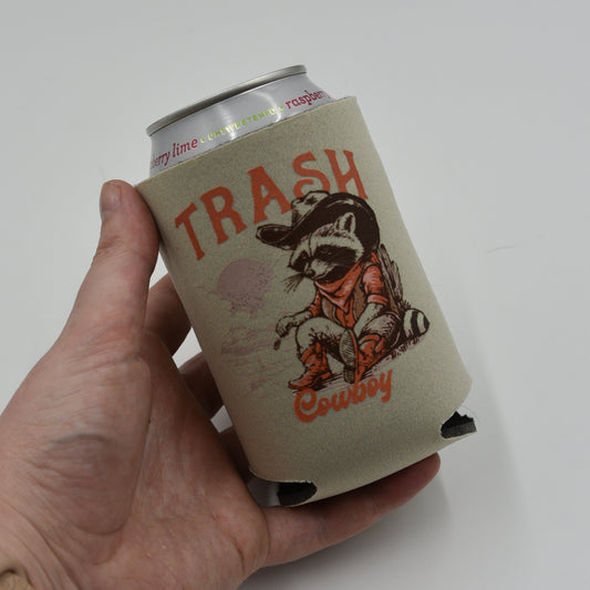 Trash Cowboy Raccoon Can Cooler | Western Beer Koozie
