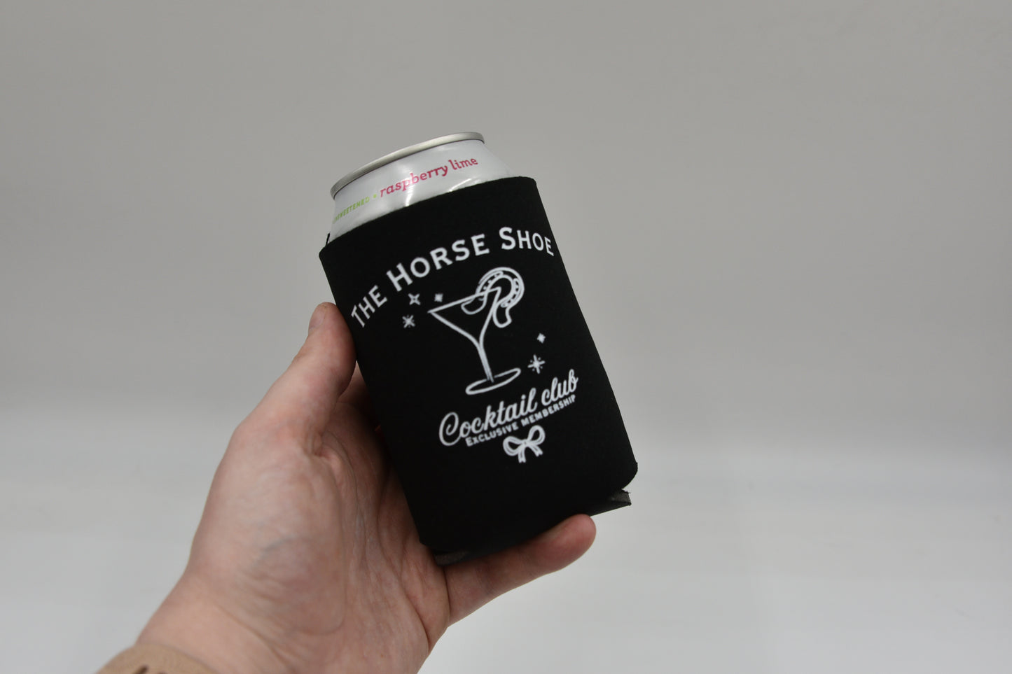 The Horse Shoe Cocktail Club Can Cooler | Western Beer Koozie