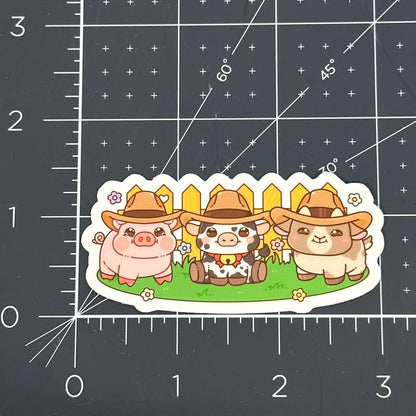 Cowboy animals sticker