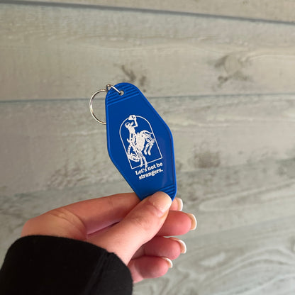 Royal blue Rodeo lets not be strangers motel Keychain | western keychain