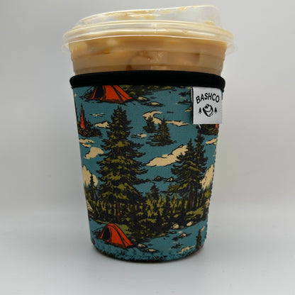 Camping Coffee Sleeve | PNW trees Coffee Koozie