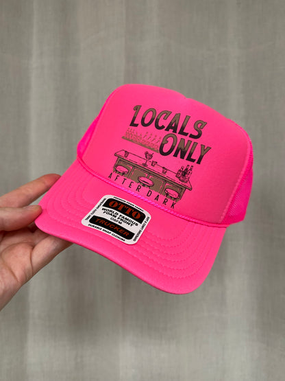 Locals Only After Dark Foam Trucker Hat | Vintage Dive Bar Snapback