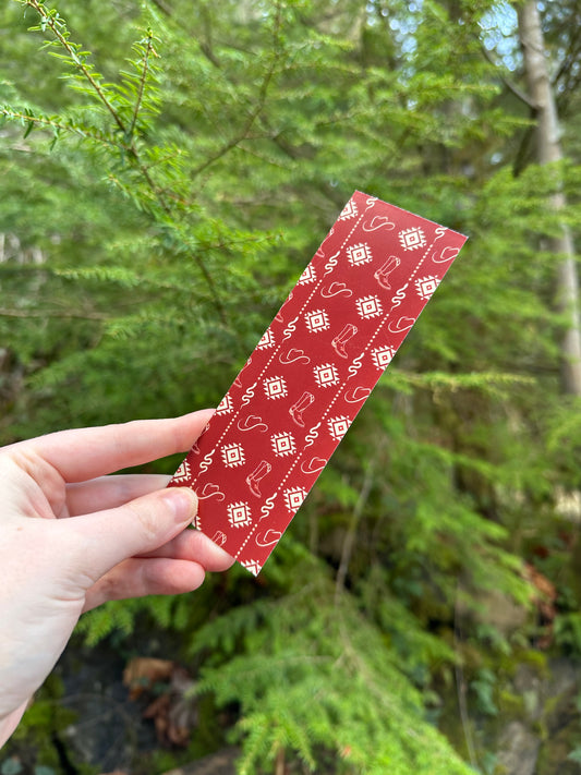 Red aztec Paper Bookmark | Western Bookmark