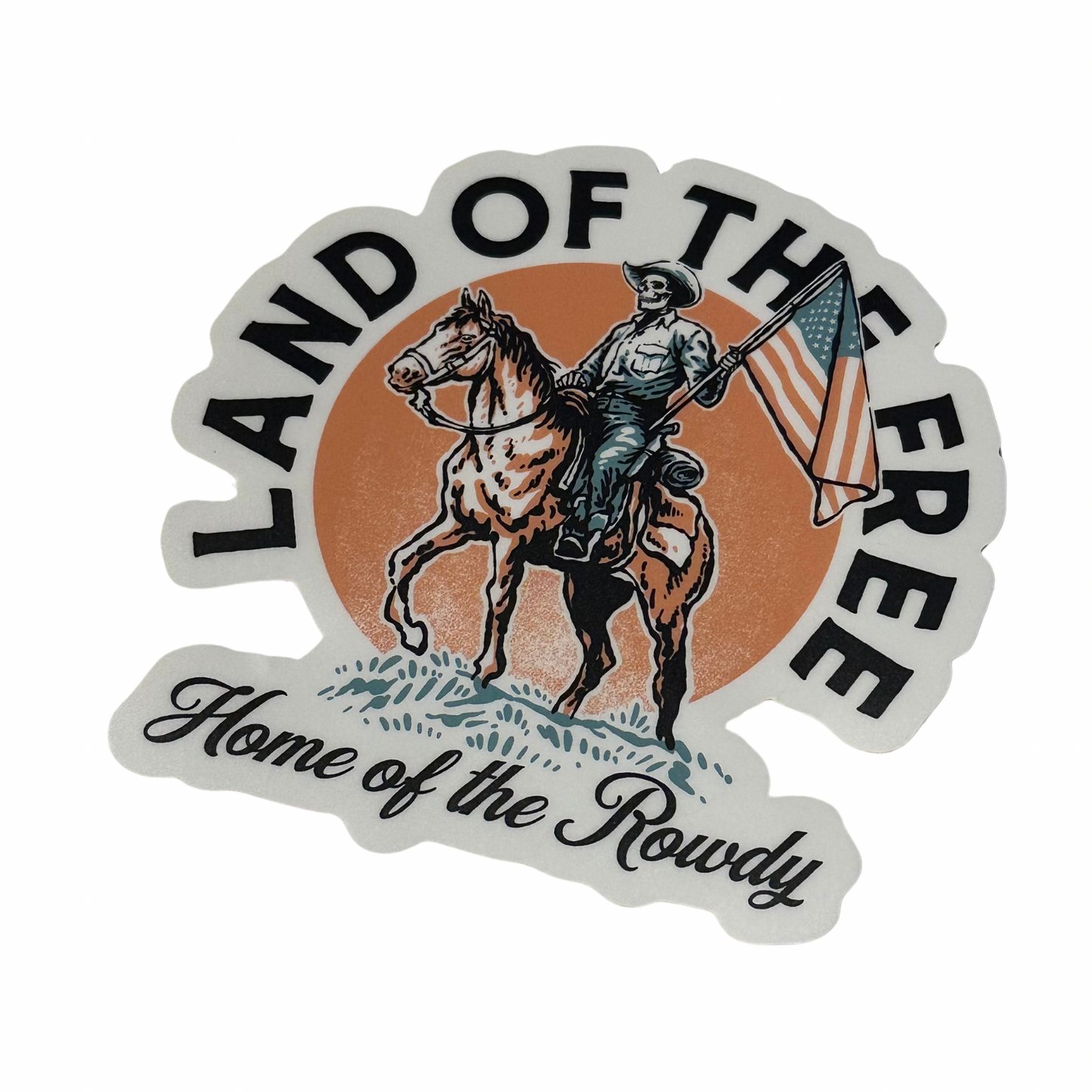 Land of the free bumper sticker | western car sticker