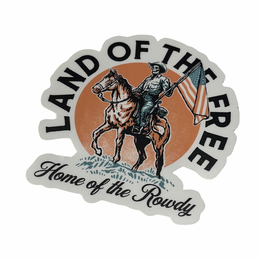 Land of the free bumper sticker | western car sticker