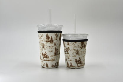 Western Cowboy Coffee Sleeve | Reusable Neoprene Iced Coffee Cup Cover (16–24oz)