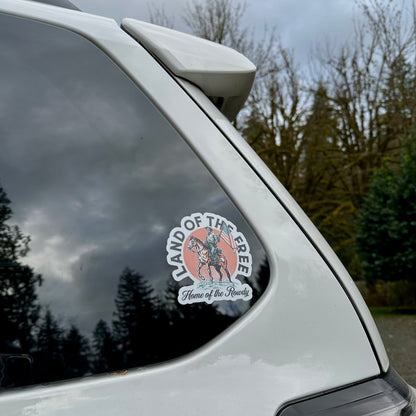 Land of the free bumper sticker | western car sticker