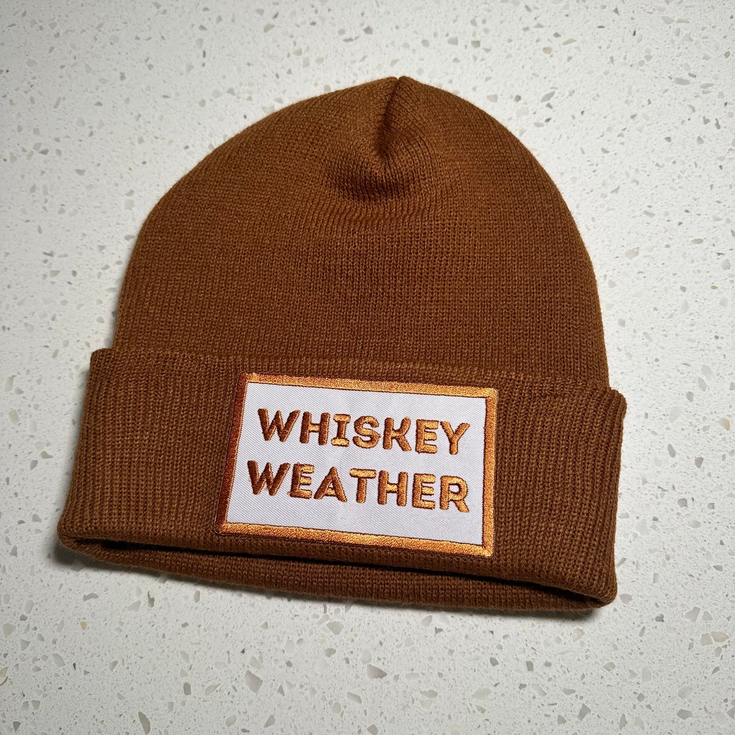 Whiskey weather patch beanies | western beanie
