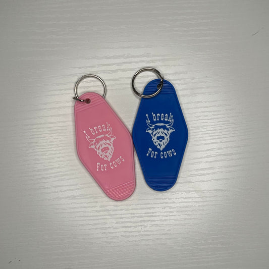 I break for cows Keychain