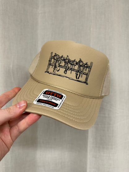 Saddles on the Fence Foam Trucker Hat | Western Snapback