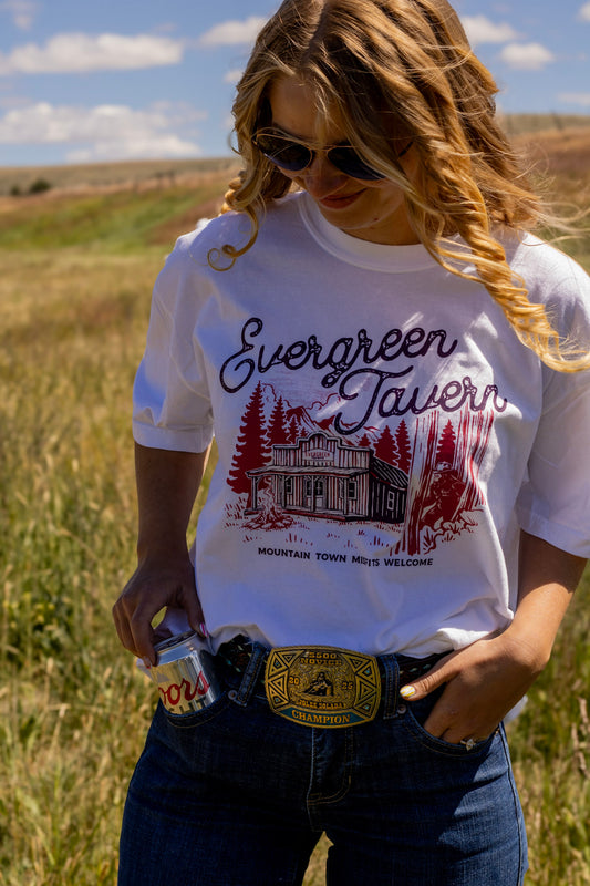 Evergreen Tavern Front Print Tee