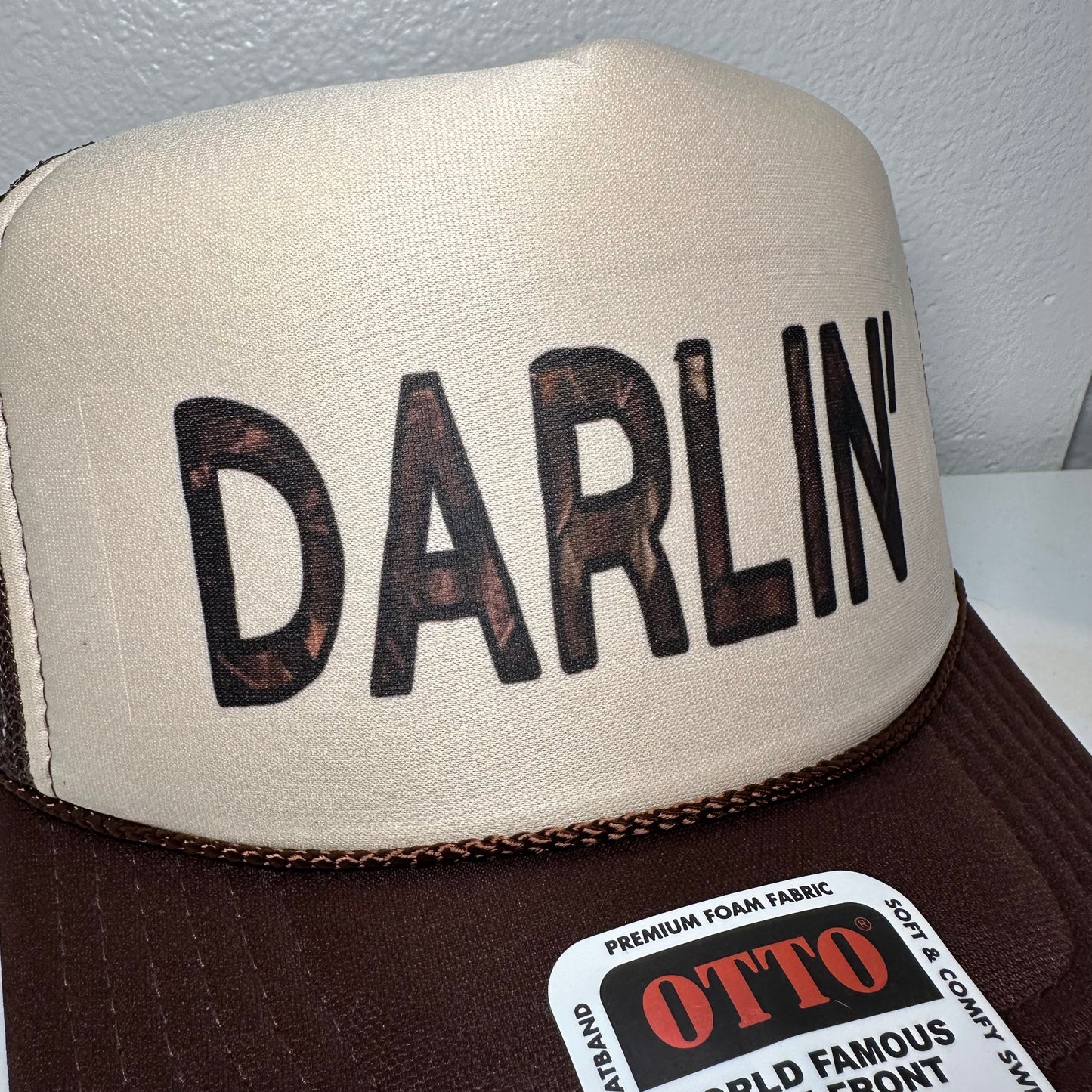 Camo Darlin’ trucker hat | fun western camo hat