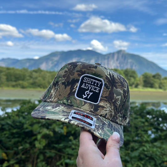Shitty Advice $1 Embroidered Dad Hat – Otto Cap in Green, Camo & Navy