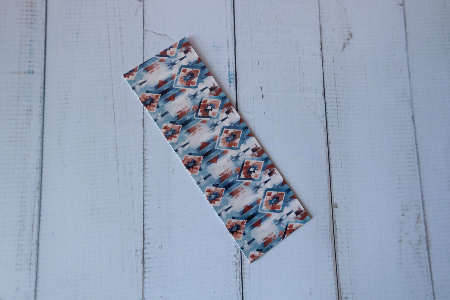 Blue aztec Paper Bookmark | Western Bookmark