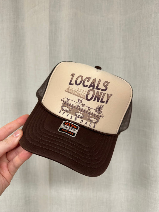 Locals Only After Dark Foam Trucker Hat | Vintage Dive Bar Snapback