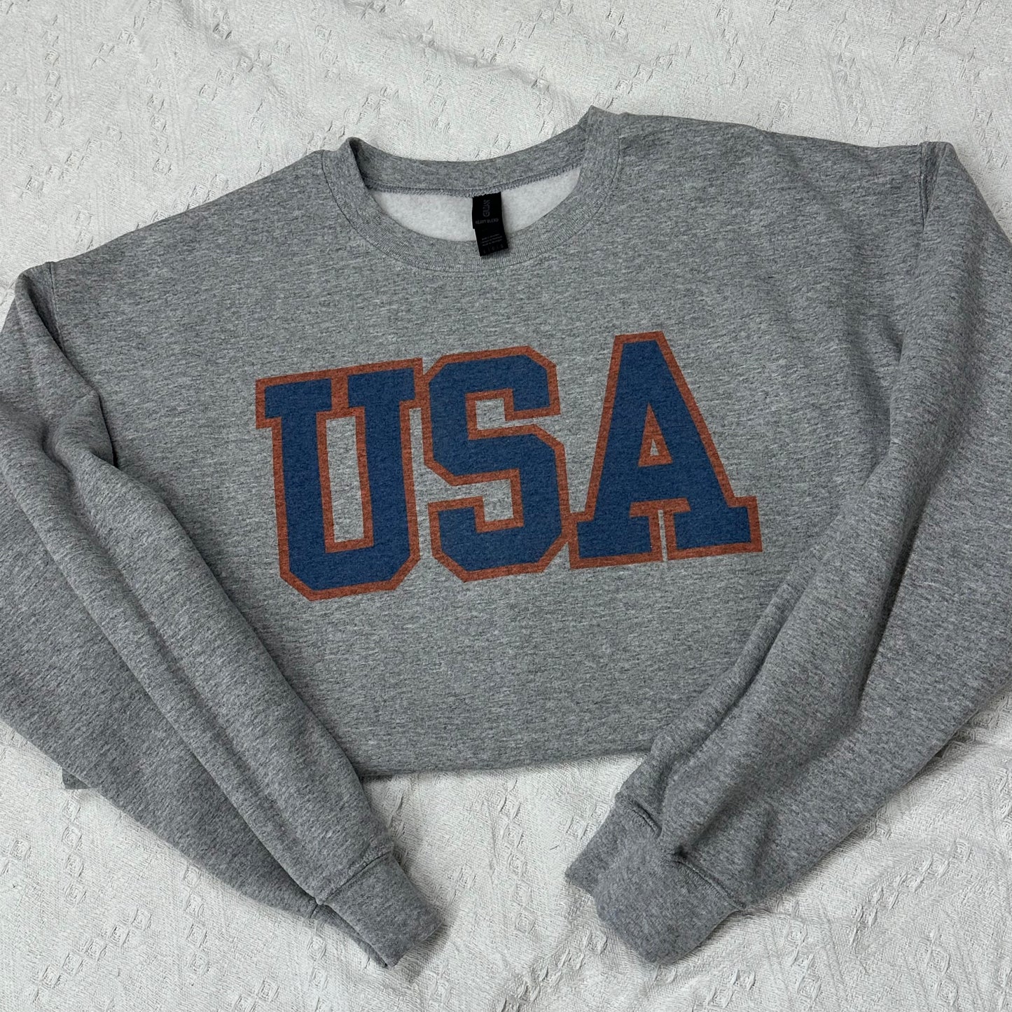 USA Crewneck Sweatshirt | Patriotic Gildan Crewneck | Western Americana Sweatshirt | 4th of July Outfit | Red White Blue Crewneck
