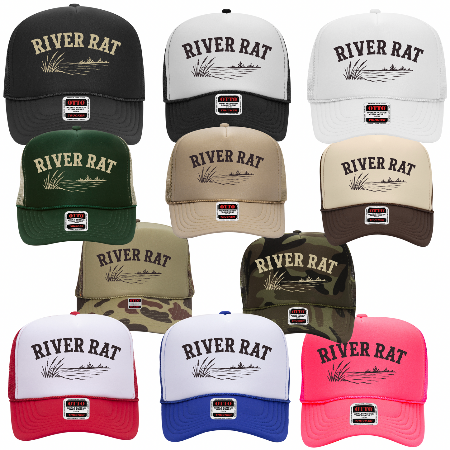 River Rat Foam Trucker Hat | Vintage Fishing & Lake Hat