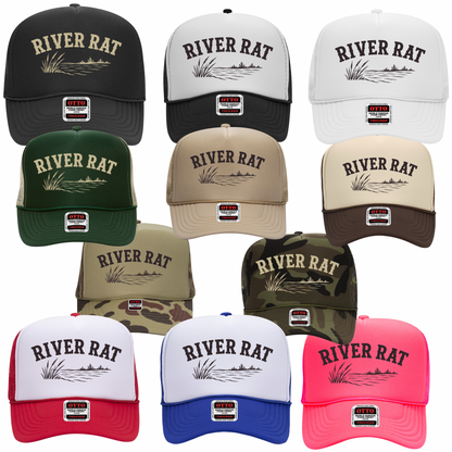 River Rat Foam Trucker Hat | Vintage Fishing & Lake Hat