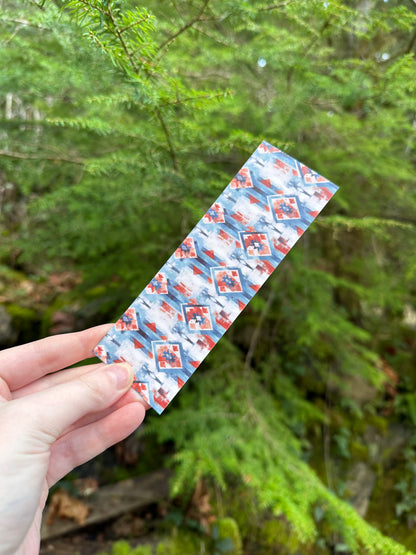 Blue aztec Paper Bookmark | Western Bookmark