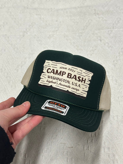 Camp BASH Bigfoot Otto Trucker Hat – PNW Snapback Cap (Multiple Colors)