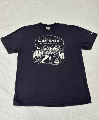 Camp BASH Bigfoot Comfort Colors® T-Shirt – PNW Sasquatch Camping Graphic (Pepper)