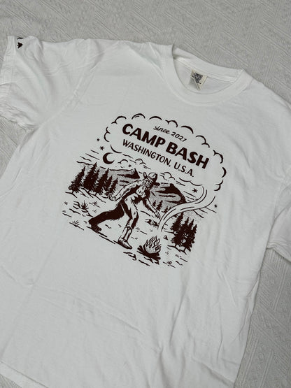 Camp BASH Bigfoot Comfort Colors® T-Shirt – PNW Sasquatch Camping Graphic