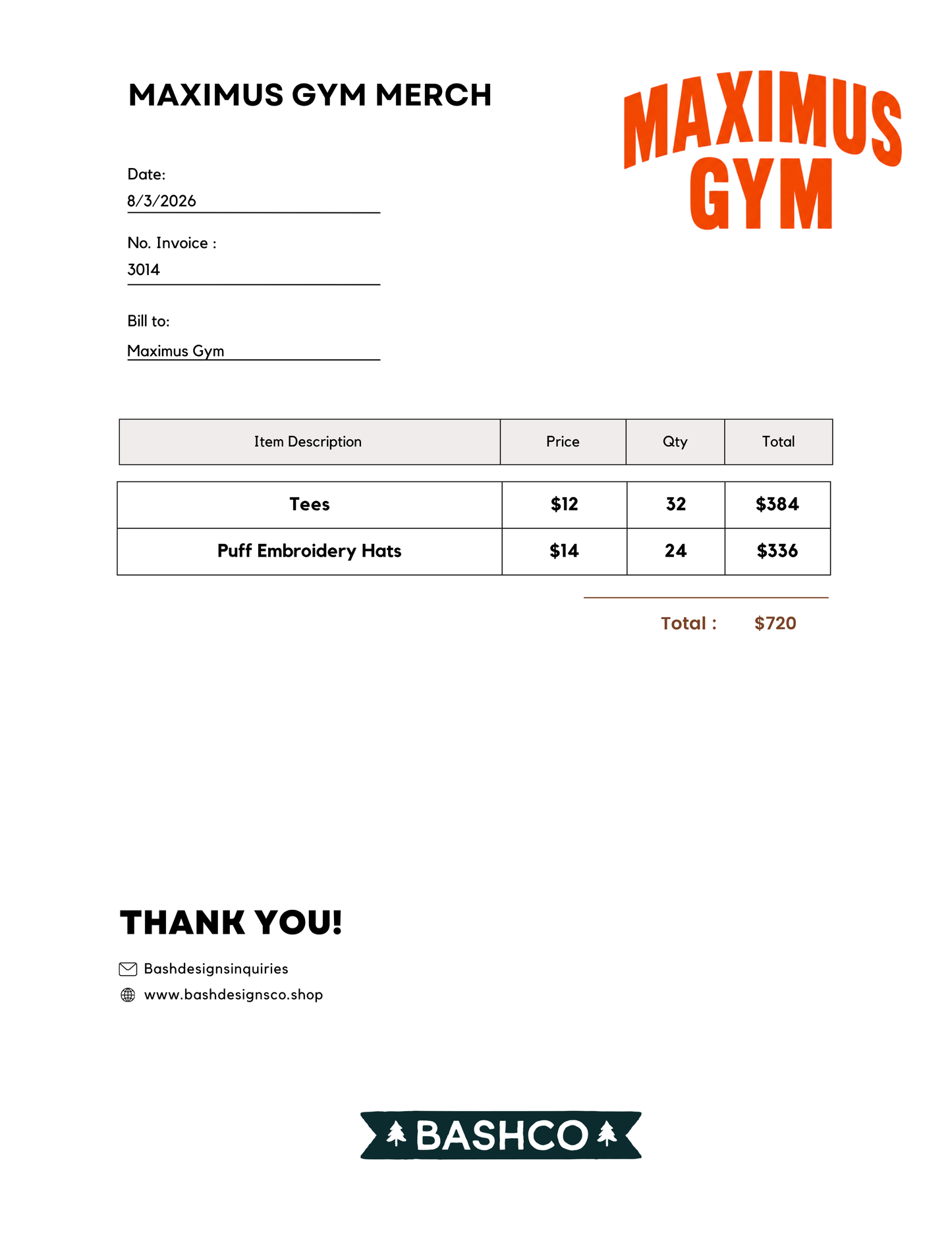 Maximus Gym Merch