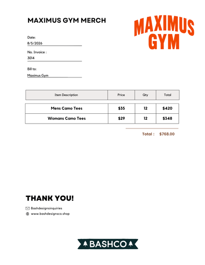 Maximus Gym Custom Camo Tees
