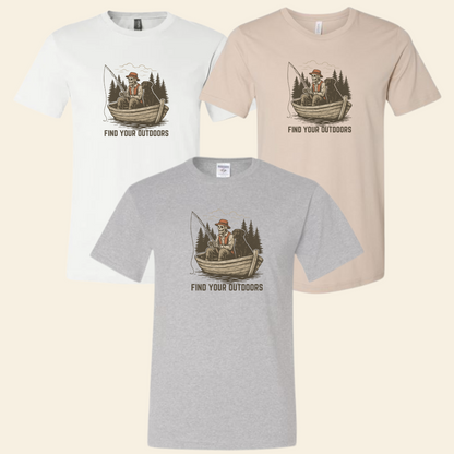 Find Your Outdoors Fishing Skeleton T-Shirt – Bella + Canvas & Jerzees