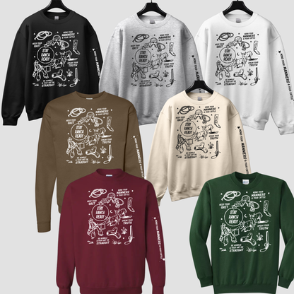 Mind Your Manners Western Graphic Crewneck | Stay Ranch Ready Sweatshirt