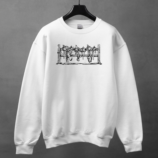 Saddles Up Black/White - Western Tack Graphic