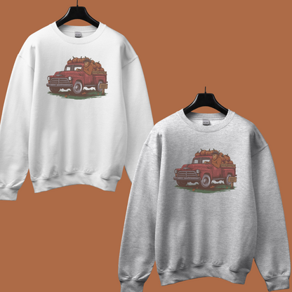 Bigfoot Pumpkin Truck Hoodie – Fall Western Gildan Unisex Crewneck