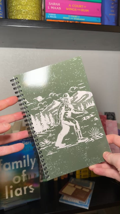 Cowboy Bigfoot western college lined Notebook | 5.5x8.5” A5 notebook
