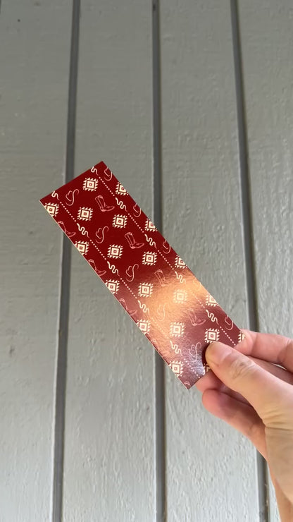 Red aztec Paper Bookmark | Western Bookmark
