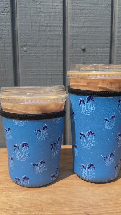 Bow Cowgirl Boots Iced Coffee Cover | Iced Coffee Koozie