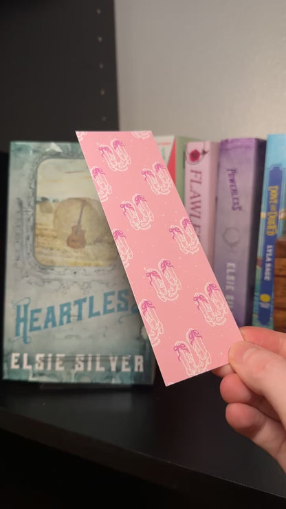 Pink Boots Paper Bookmark | Western Bookmark