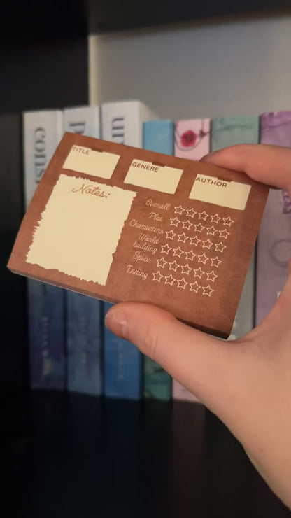 The Rustic Book Review Post-it Notepad 3x4”
